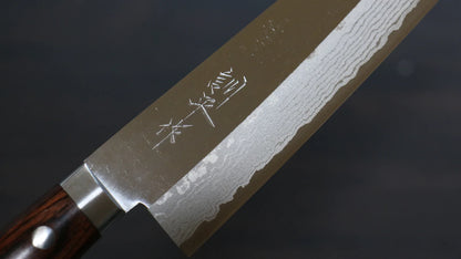 Thương hiệu Kunihira Thái Lưu Sairyu VG10 Đánh bóng Thép Damascus Dao đa năng Gyuto dao Nhật 180mm chuôi dao gỗ cây Gụ