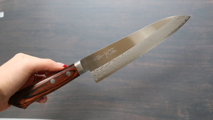 Thương hiệu Kunihira Thái Lưu Sairyu VG10 Đánh bóng Thép Damascus Dao đa năng Gyuto dao Nhật 180mm gỗ cây GụChuôi dao