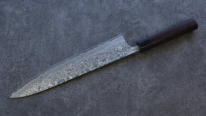 Thương hiệu Nao Yamamoto SPG 2 Thép Damascus đen Dao đa năng Gyuto dao Nhật 270mm chuôi dao gỗ Đàn Hương