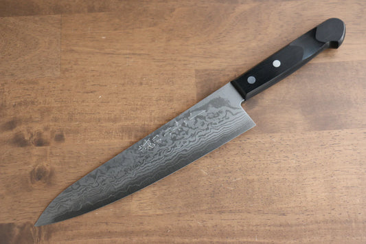 Thương hiệu Nao Yamamoto VG10 Thép Damascus Dao đa năng Gyuto dao Nhật 210mm chuôi dao gỗ Pakka đen