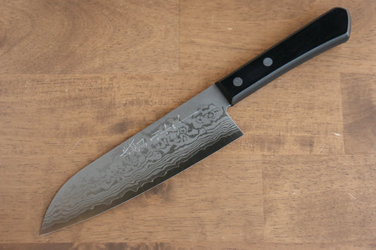 Thương hiệu Nao Yamamoto VG10 Thép Damascus Dao đa năng Santoku dao Nhật 170mm chuôi dao gỗ Pakka đen