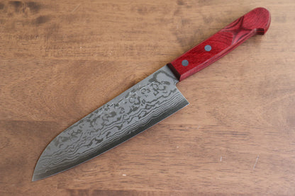 Thương hiệu Nao Yamamoto VG10 Thép Damascus Dao đa năng Santoku dao Nhật 170mm chuôi dao gỗ ép đỏ