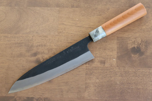 Thương hiệu Nao Yamamoto Thép trắng No.2 Kurouchi Dao đa năng Gyuto dao Nhật 180mm chuôi dao gỗ Hoa anh đào