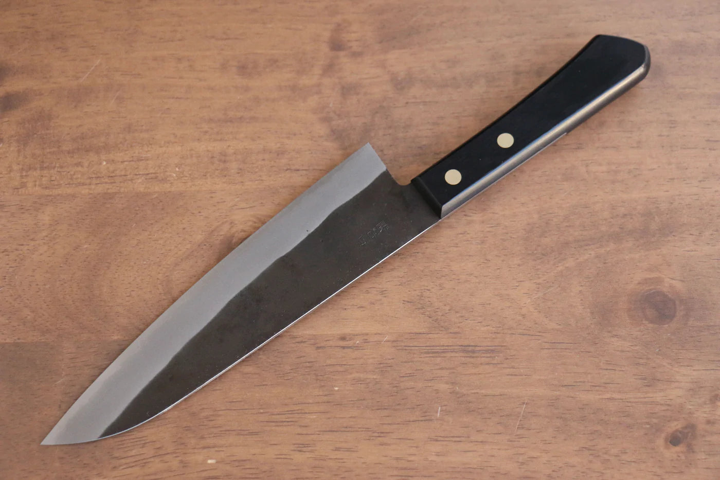 Thương hiệu Nao Yamamoto Thép trắng No.2 Kurouchi Dao đa năng Gyuto dao Nhật 180mm chuôi dao gỗ Pakka đen