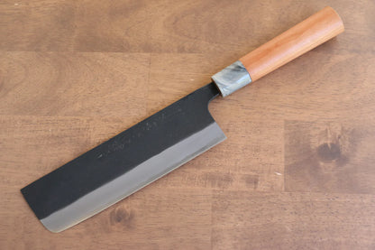 Thương hiệu Nao Yamamoto Thép trắng No.2 Kurouchi Dao thái rau chuyên dụng Nakiri dao Nhật 180mm chuôi dao gỗ Hoa anh đào