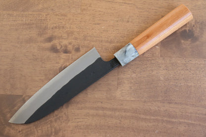 Thương hiệu Nao Yamamoto Thép trắng No.2 Kurouchi Dao đa năng Santoku dao Nhật 170mm chuôi dao gỗ Hoa anh đào