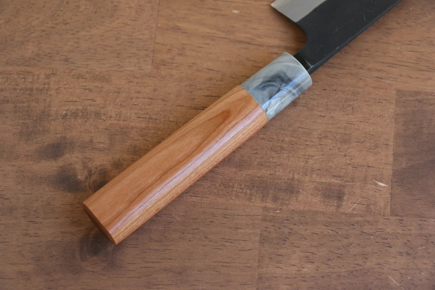 Thương hiệu Nao Yamamoto Thép trắng No.2 Kurouchi Dao đa năng Santoku dao Nhật 170mm chuôi dao gỗ Hoa anh đào