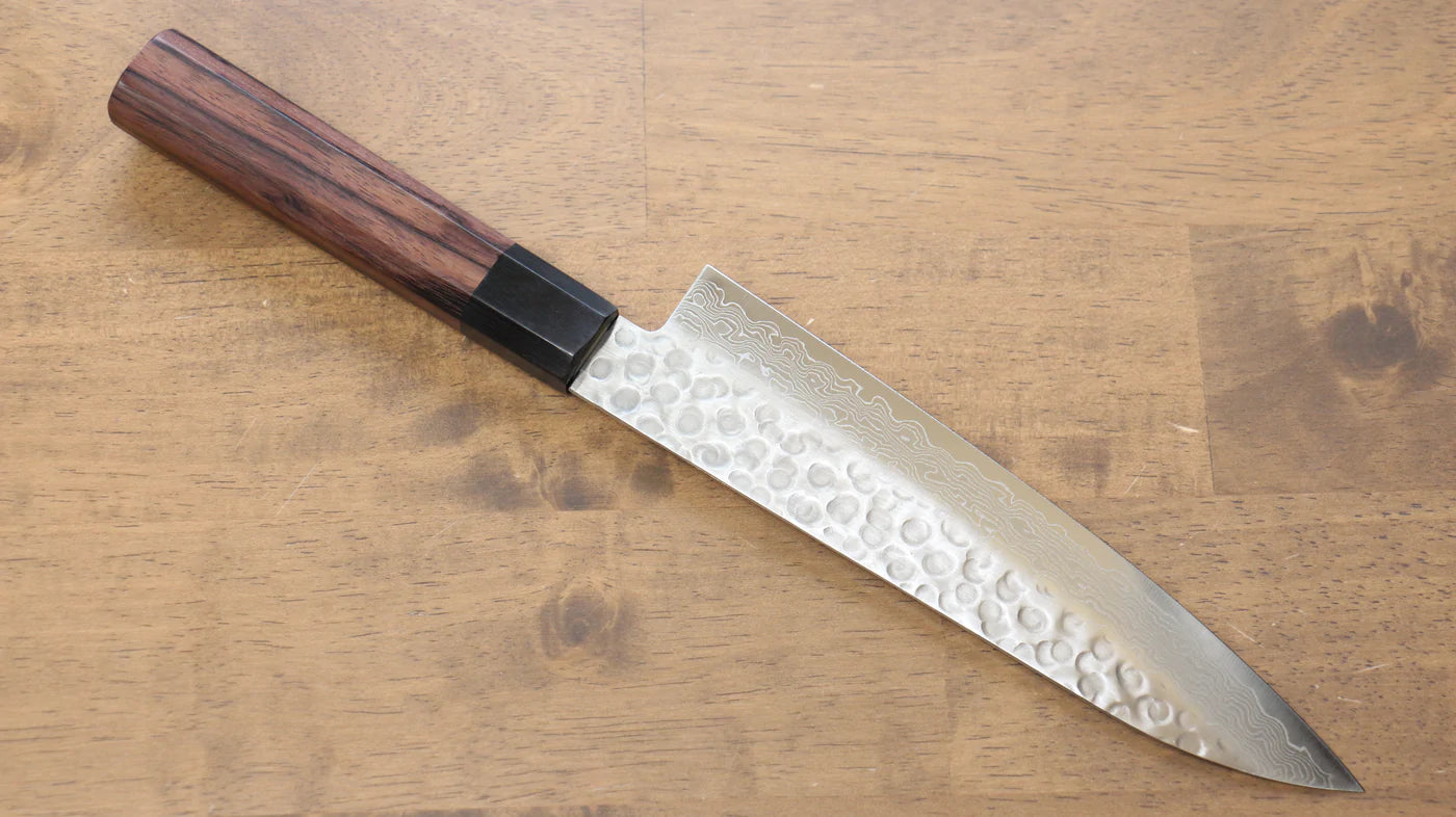 Thương hiệu Seisuke AUS10 Thép Damascus 45 lớp  Dao đa năng Gyuto dao Nhật 180mm chuôi dao gỗ Đàn Hương