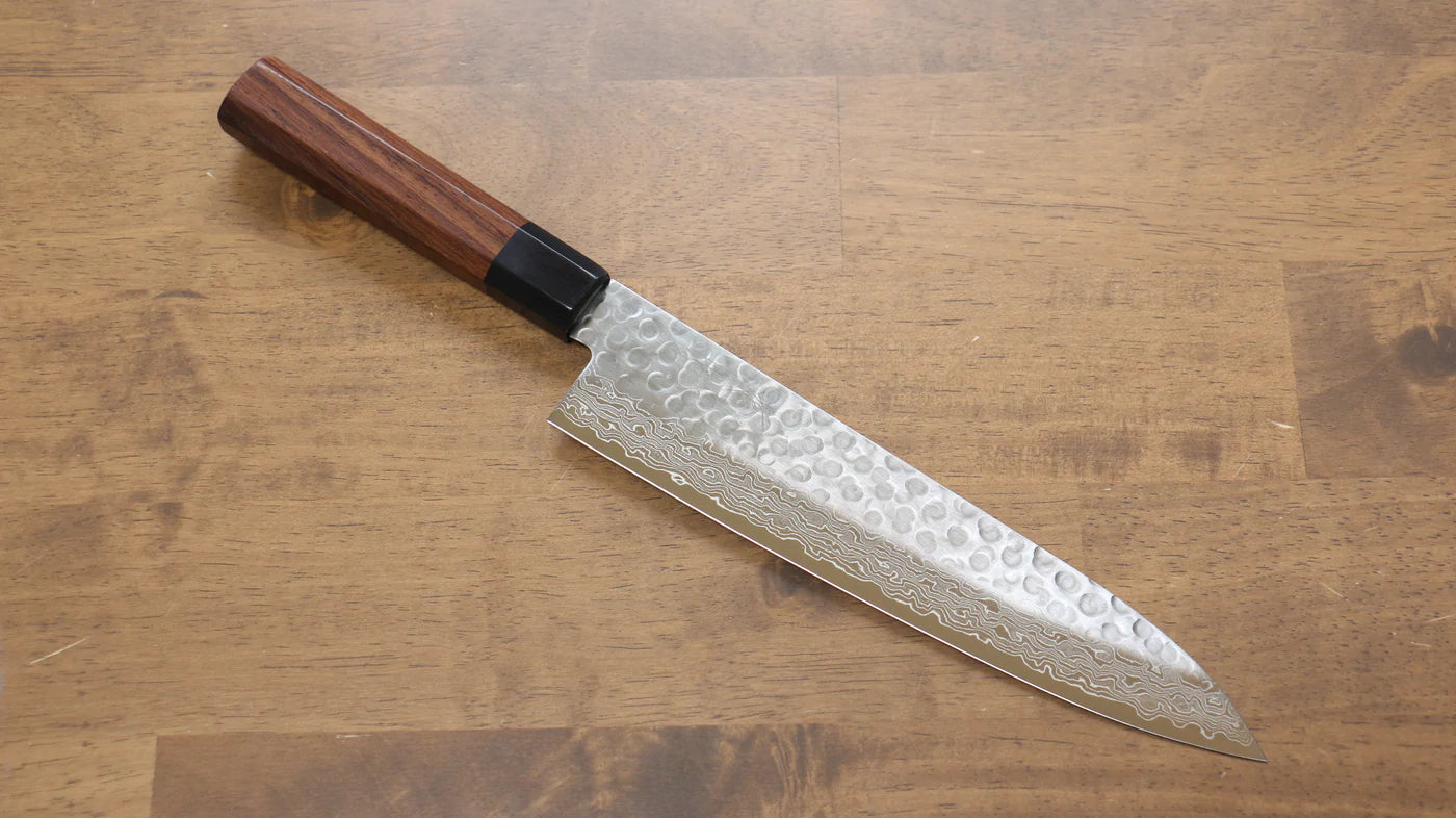 Free ship - Thương hiệu Seisuke AUS10 Thép Damascus 45 lớp Dao đa năng Gyuto dao Nhật 210mm chuôi dao gỗ Đàn Hương