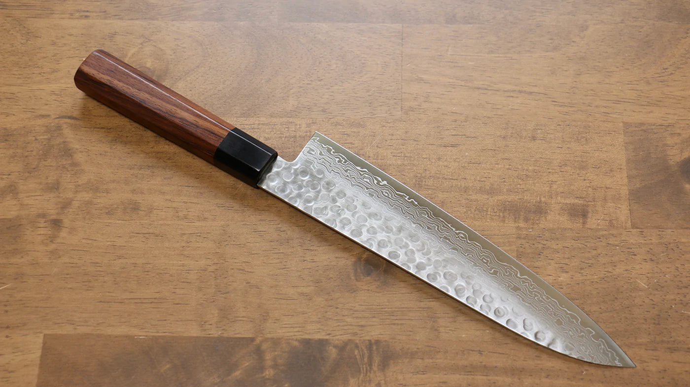 Free ship - Thương hiệu Seisuke AUS10 Thép Damascus 45 lớp Dao đa năng Gyuto dao Nhật 210mm chuôi dao gỗ Đàn Hương