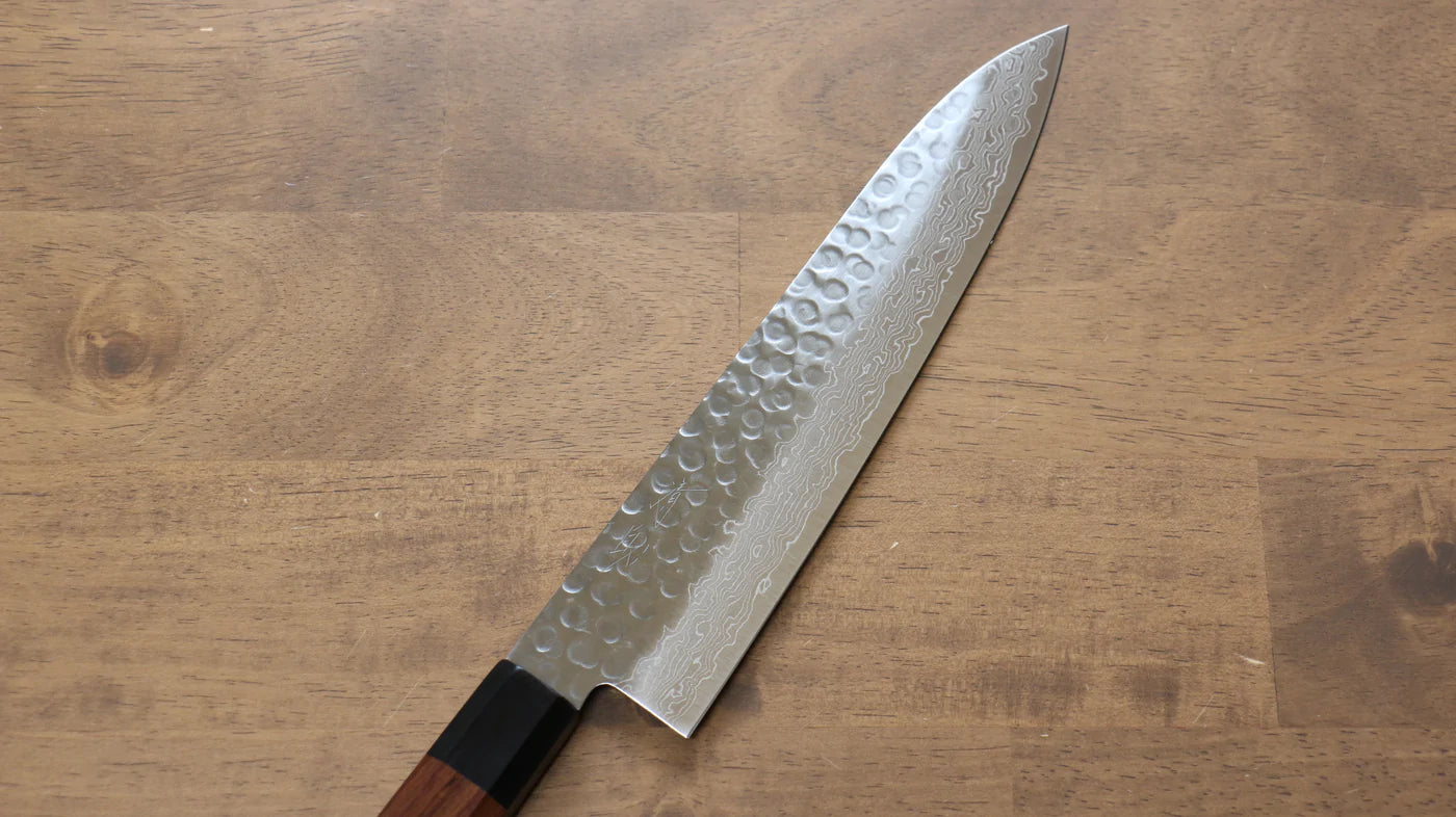 Free ship - Thương hiệu Seisuke AUS10 Thép Damascus 45 lớp Dao đa năng Gyuto dao Nhật 210mm chuôi dao gỗ Đàn Hương