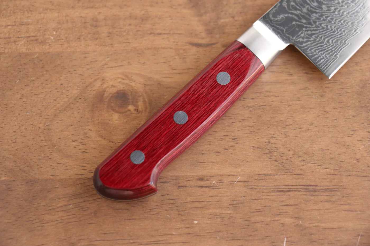 Marke Seisuke Nami AUS10 Santoku-Mehrzweckmesser aus verspiegeltem Damaststahl, japanisches Messer, 180 mm Griff aus rotem Sperrholz 