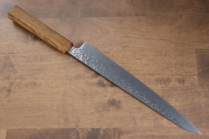 Thương hiệu Seisuke Tsukikage AUS10 Đánh bóng Thép Damascus rèn thủ công Dao lọc gân chuyên dụng Sujihiki dao Nhật 240mm chuôi dao gỗ Sồi