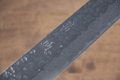 Thương hiệu Seisuke Tsukikage AUS10 Đánh bóng Thép Damascus rèn thủ công Dao lọc gân chuyên dụng Sujihiki dao Nhật 240mm chuôi dao gỗ Sồi