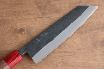Marke Seisuke Kurumi Kurouchi blauer Stahl Mehrzweckmesser Bunka japanisches Messer 180 mm Griff aus Walnussholz (mit roten Ringen auf beiden Seiten)