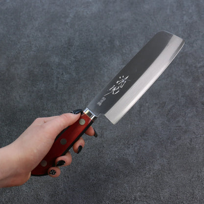 Free ship - Dao chuyên dụng rau củ quả Usuba thương hiệu Seisuke thép siêu xanh mặt dao đánh bóng dao Nhật 160mm chuôi dao gỗ ép đỏ đen