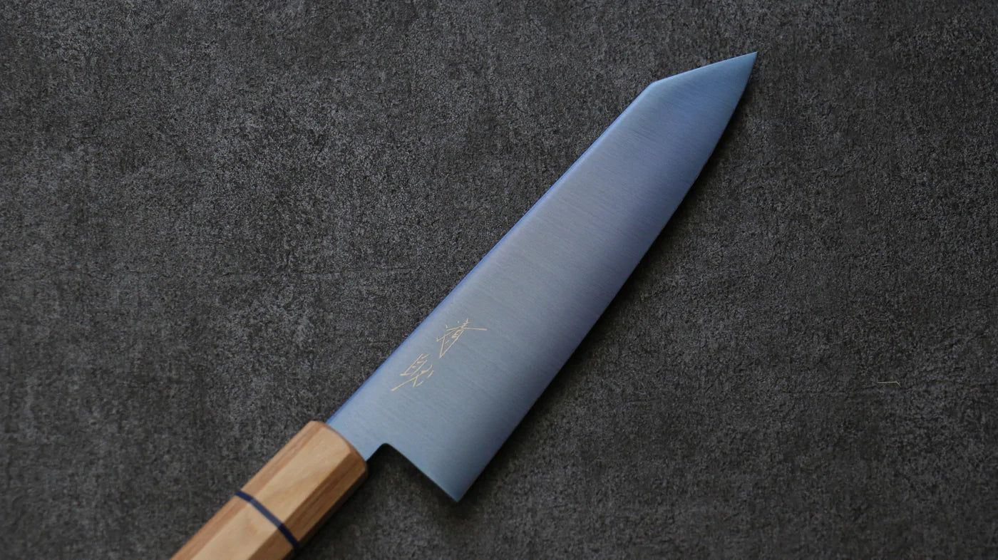 Dao Nhật cao cấp Seisuke dao đa năng Santoku (Kiritsuke) thép SK-85 180mm chuôi dao gỗ trắng