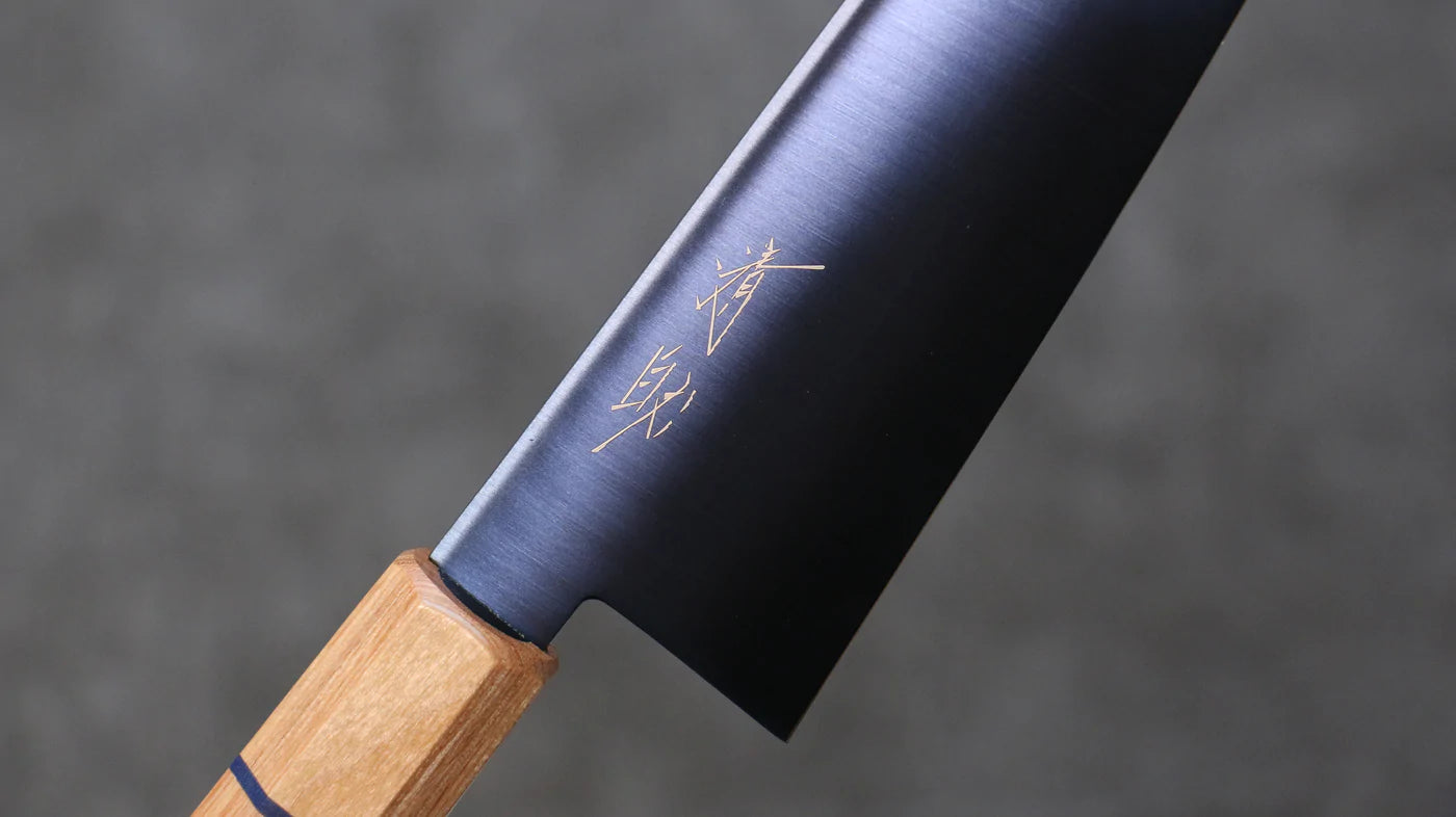 Dao Nhật cao cấp Seisuke dao đa năng Santoku (Kiritsuke) thép SK-85 180mm chuôi dao gỗ trắng