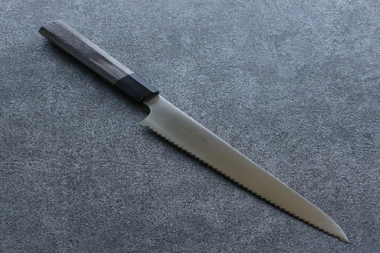 Seisuke Marke Edelstahl Specialized Brotmesser Japanisches Messer 240 mm grauer Pakkaholzgriff