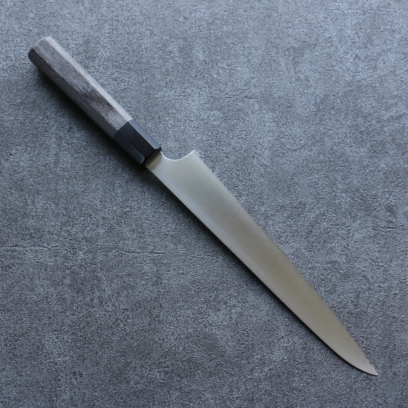 Free ship - Thương hiệu Seisuke Thép không gỉ Dao cắt bánh mì chuyên dụng dao Nhật 240mm chuôi dao gỗ Pakka xám