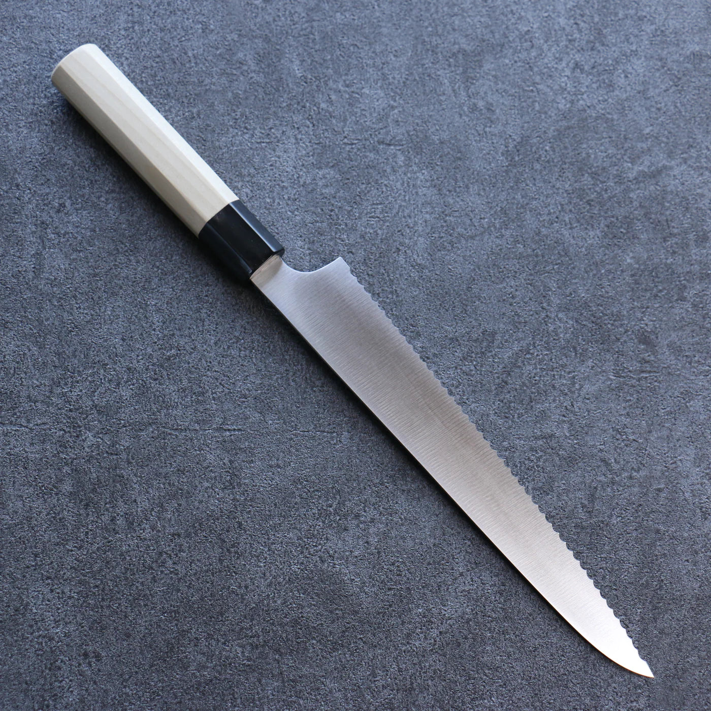 Free ship - Thương hiệu Seisuke Thép không gỉ Dao cắt bánh mì chuyên dụng dao Nhật 240mm chuôi dao gỗ Mộc Lan