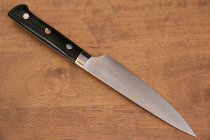 Thương hiệu Takeshi Saji Thép xanh No.2 Thép Damascus có màu  Dao nhỏ đa năng Petty dao Nhật 135mm chuôi dao làm từ Micarta đen