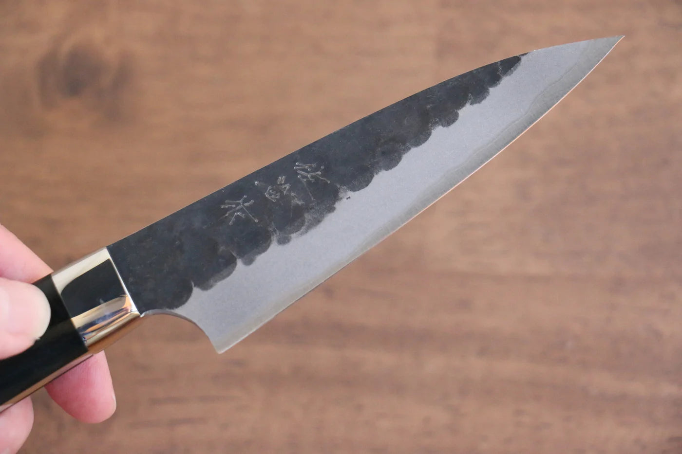 Thương hiệu Takeshi Saji Thép siêu xanh Kurouchi Rèn thủ công Dao nhỏ đa năng Petty dao Nhật 90mm chuôi dao làm từ Micarta đen