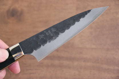 Thương hiệu Takeshi Saji Thép siêu xanh Kurouchi Rèn thủ công Dao nhỏ đa năng Petty dao Nhật 90mm chuôi dao làm từ Micarta đen