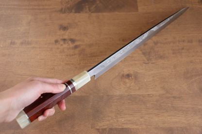 Marke Sakai Takayuki Thien Long Uzushio-Serie, Nr. 2 blauer Stahl mit geschnitzter Drachenform, Yanagiba 300 mm Spezial-Shashimi-Fischmesser, Messergriff aus rotem Ebenholz, inklusive Messerscheide, hochwertiges echtes japanisches Messer 4