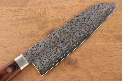 Hochwertiges japanisches Messer – SAKAI TAKAYUKI Kukipapa Santoku-Mehrzweckmesser Damaststahl VG10, 17 Lagen hochglanzpoliert, 170 mm