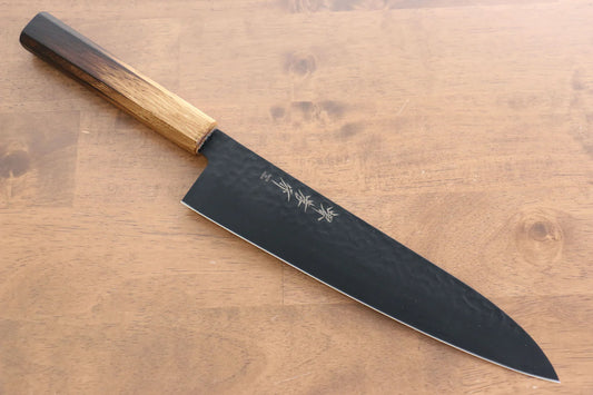 Thương hiệu Sakai Takayuki Hắc Ảnh Kurokage VG10 Rèn thủ công Mạ Teflon Dao đa năng Gyuto dao Nhật 240mm chuôi dao gỗ Sồi cháy