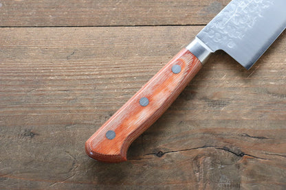 Marke Takamura Knives Chromax-Stahl Handgeschmiedetes Santoku-Mehrzweckmesser Japanisches Messer 170 mm brauner Sperrholzgriff