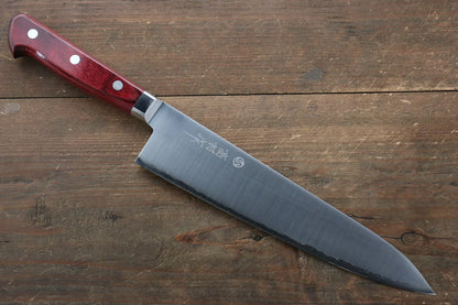Hochwertiges japanisches Messer – Takamura Knives Gyuto Mehrzweckmesser R2/SG2 Stahl 210 mm roter Sperrholzgriff