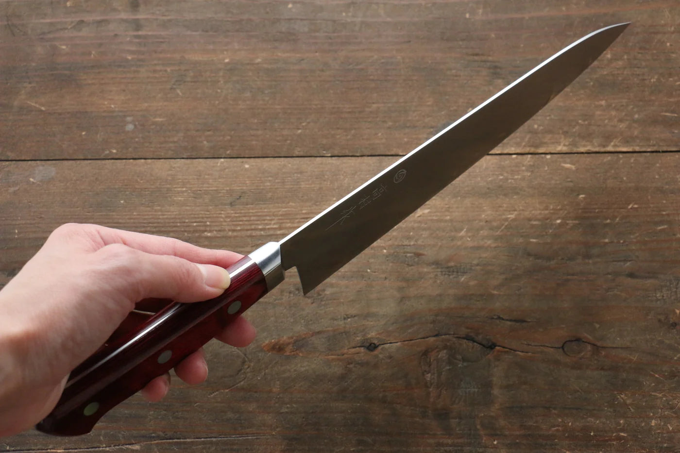 Dao Nhật cao cấp - Takamura Knives dao đa năng Gyuto thép  R2/SG2 210mm chuôi dao gỗ ép đỏ