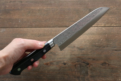 Marke Takamura Knives VG10 Handgeschmiedetes Santoku-Mehrzweckmesser Japanisches Messer 170 mm Griff aus schwarzem Pakkaholz