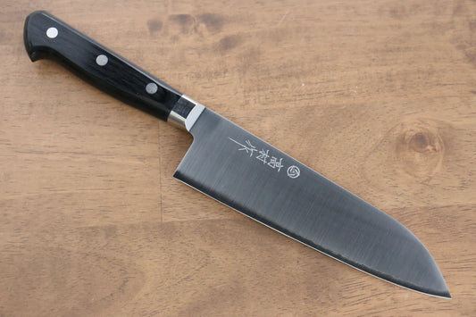 Free ship - Thương hiệu Takamura Knives VG10 Dao đa năng Santoku dao Nhật 170mm Tay cầm bằng gỗ Pakka đen