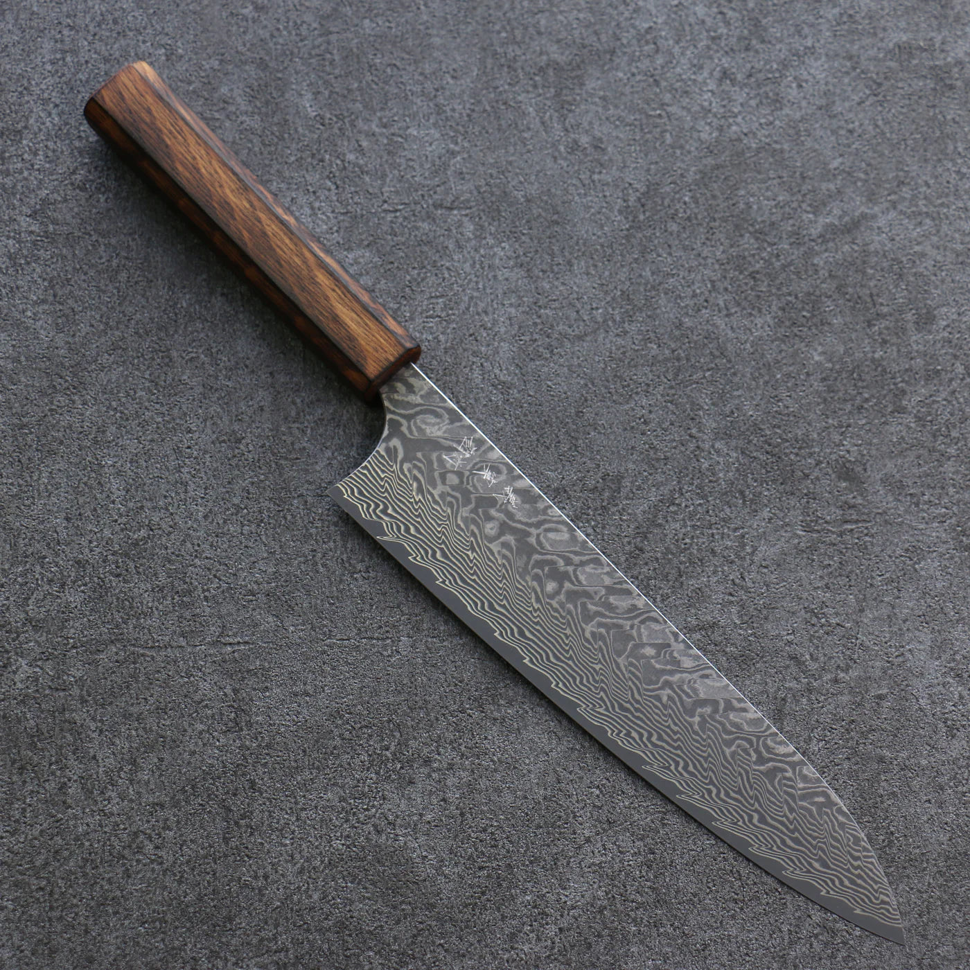 Thương hiệu Yoshimi Kato R2/SG2 Thép Damascus Dao đa năng Gyuto dao Nhật 210mm chuôi dao gỗ Sồi cháy