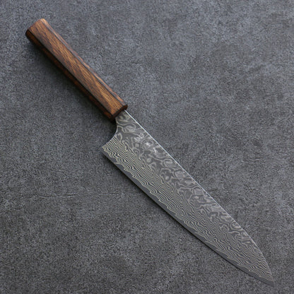 Thương hiệu Yoshimi Kato R2/SG2 Thép Damascus Dao đa năng Gyuto dao Nhật 210mm chuôi dao gỗ Sồi cháy