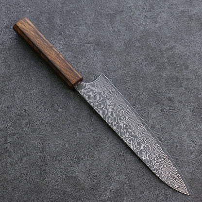 Thương hiệu Yoshimi Kato R2/SG2 Thép Damascus Dao đa năng Gyuto dao Nhật 210mm chuôi dao gỗ Sồi cháy