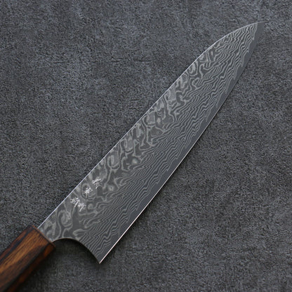 Thương hiệu Yoshimi Kato R2/SG2 Thép Damascus Dao đa năng Gyuto dao Nhật 210mm chuôi dao gỗ Sồi cháy