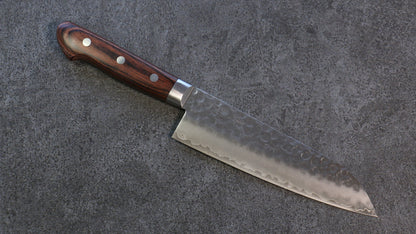 Handgeschmiedetes Messer der Marke Seisuke aus schwedischem Stahl, Santoku-Mehrzweckmesser, japanisches Messer, 165 mm Griff aus Mahagoni