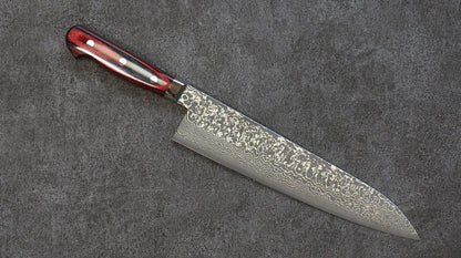 Thương hiệu Yoshimi Kato VG10 Thép Damascus Dao đa năng Gyuto dao Nhật 240mm chuôi dao gỗ ép đỏ