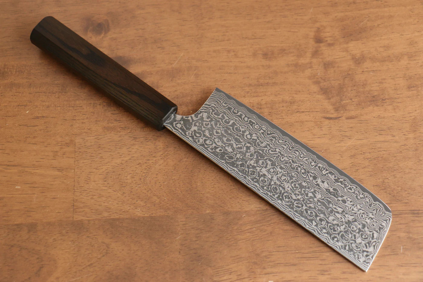 Thương hiệu Yoshimi Kato VG10 Thép Damascus Dao thái rau chuyên dụng Nakiri dao Nhật 165mm chuôi dao hoa văn sơn mài Ange (đen)