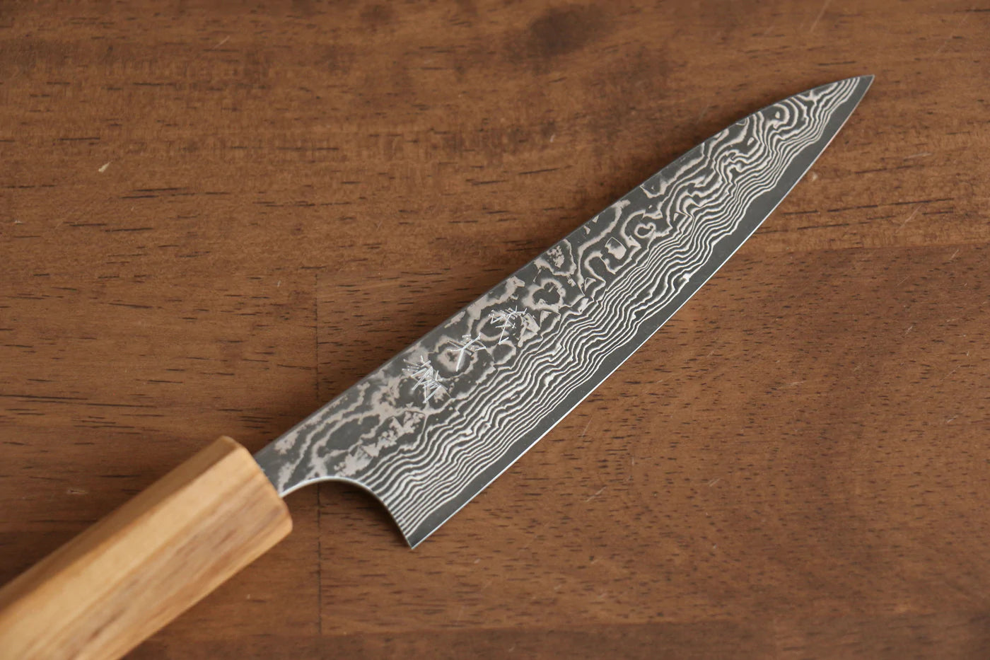 Thương hiệu Yoshimi Kato VG10 Thép Damascus Dao nhỏ đa năng Petty dao Nhật 120mm Cây ôliuChuôi dao