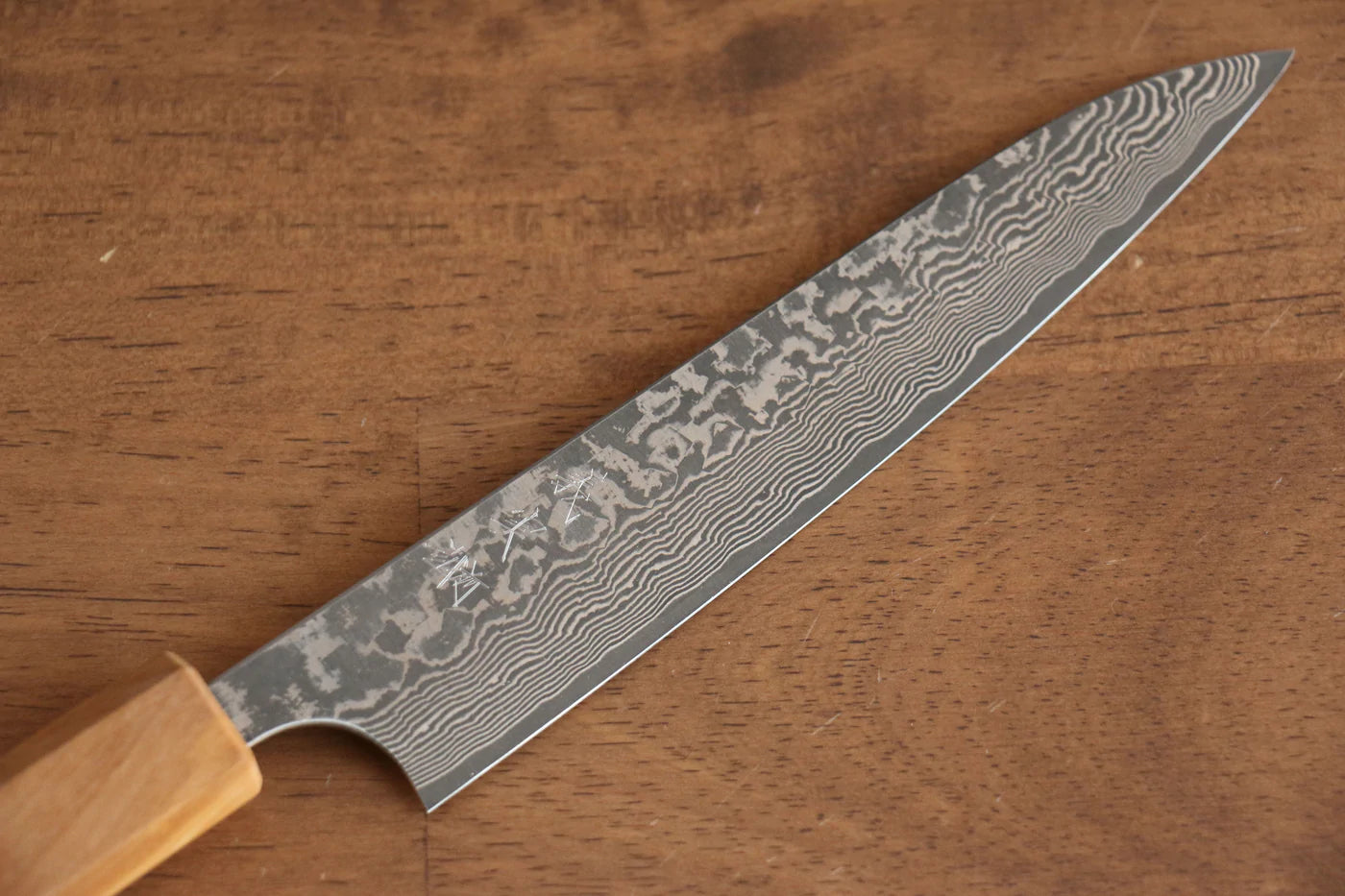 Thương hiệu Yoshimi Kato VG10 Thép Damascus Dao nhỏ đa năng Petty dao Nhật 150mm Cây ôliuChuôi dao