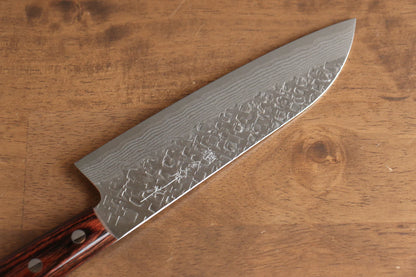 Thương hiệu Yoshimi Kato VG10 Rèn thủ công (hình tròn) Dao đa năng Santoku dao Nhật 170mm gỗ ép nâuChuôi dao