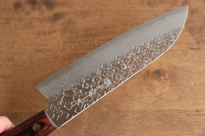 Thương hiệu Yoshimi Kato VG10 Rèn thủ công (hình tròn) Dao đa năng Santoku dao Nhật 170mm gỗ ép nâuChuôi dao