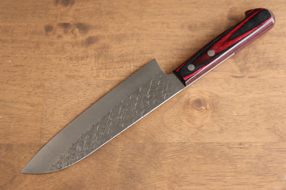 Thương hiệu Yoshimi Kato VG10 Rèn thủ công (hình tròn) Dao đa năng Santoku dao Nhật 170mm gỗ ép đỏChuôi dao