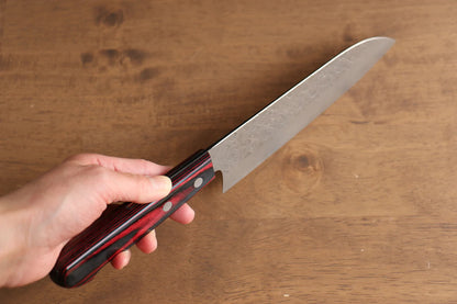 Thương hiệu Yoshimi Kato VG10 Rèn thủ công (hình tròn) Dao đa năng Santoku dao Nhật 170mm gỗ ép đỏChuôi dao