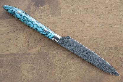 Thương hiệu Yu Kurosaki R2/SG2 Thép Damascus Dao ăn bít tết chuyên dụng dao Nhật 120mm đá Ngọc Lam